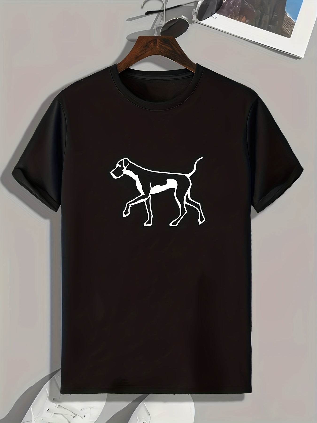 Dog Pattern Print Men's Comfy Sports T shirt Graphic Tee