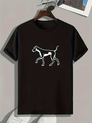 Dog Pattern Print Men's Comfy Sports T shirt Graphic Tee