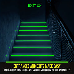 Luminescent Emergency Roll Safety Egress Markers for Stairs Walls Steps