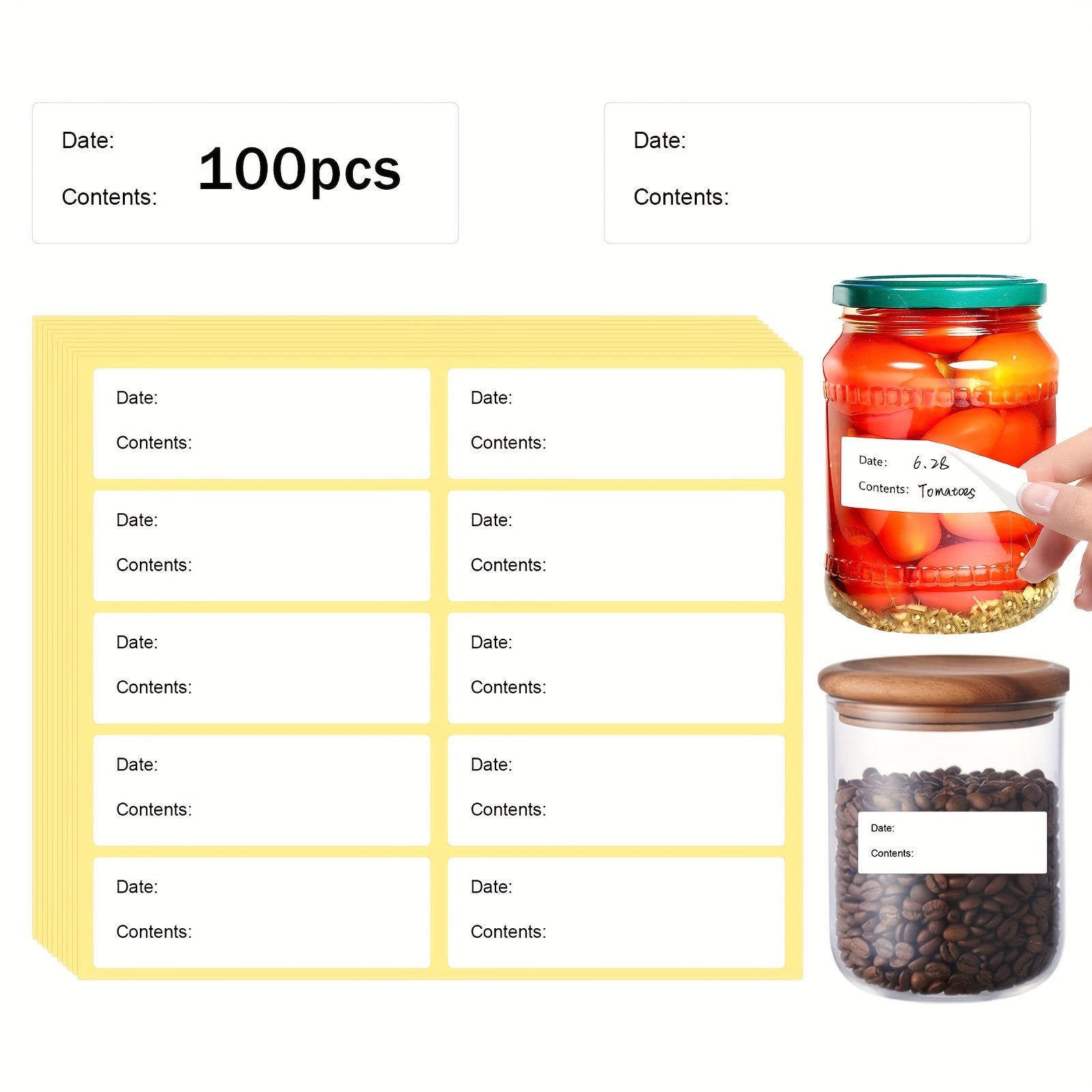 100pcs Date Stickers For Food Storage Labels Home Kitchen Packaging