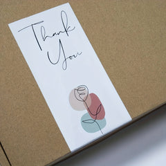 50pcs Thank You Sealing Stickers Rectangle for Packaging Box