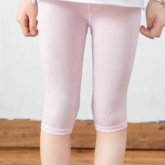 Toddler Girls Cropped Leggings Elastic Waist Stretch Soft Tight Kids Spring Summ
