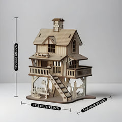 Wooden Forest Cabin 3D Puzzle Kit Yellow