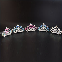 Rhinestone Crown Comb Tiara Hair Comb for Baby Girls