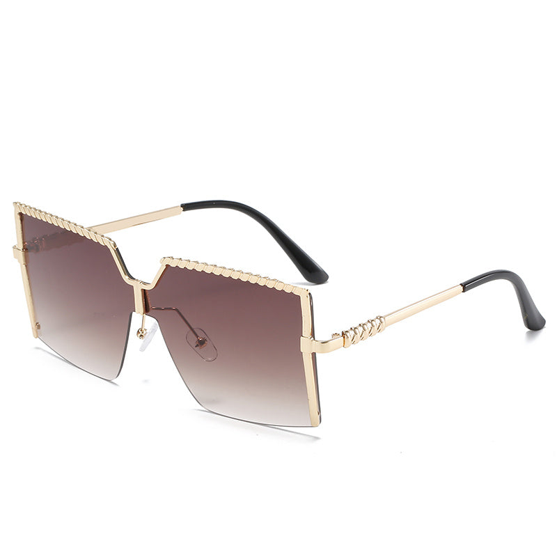Vintage Semi Rimless Women's Sunglasses Gradient Eyewear
