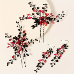 4pcs Crystal U Shaped Hairpin Vintage Bridal Hair Accessories