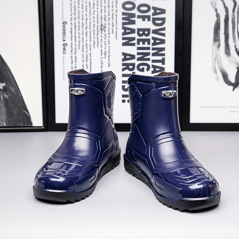 Women's Dark Rain Boots Anti skid & Waterproof Slip On Shoes