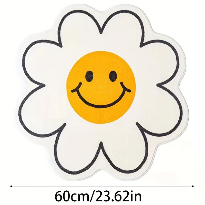 Sunflower Rug Happy Face Baby Play Mat Non-slip Foot Mat