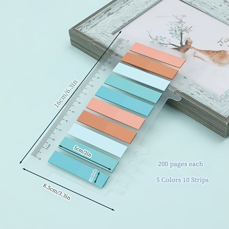 2pcs Morandi Waterproof Sticky Notes Small Strip Instruction Stickers