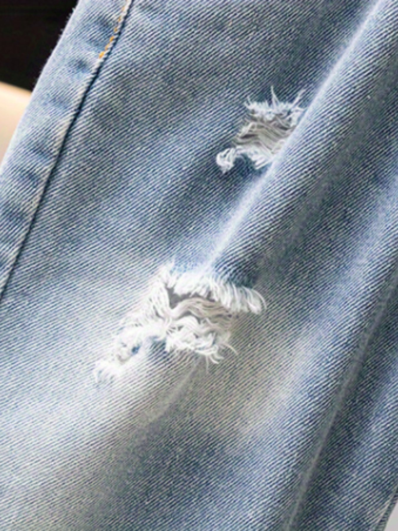 Boys Ripped Denim Jeans Cropped Pants with Pockets