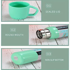 Stainless Steel Vacuum Insulated Cup w/ 2 Extra Lids Portable Outdoor Sports