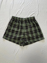 Plaid Pattern Elastic Waist Shorts for Women