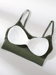 4pcs Ribbed Cami Tops Sleeveless Padded Women's Lingerie