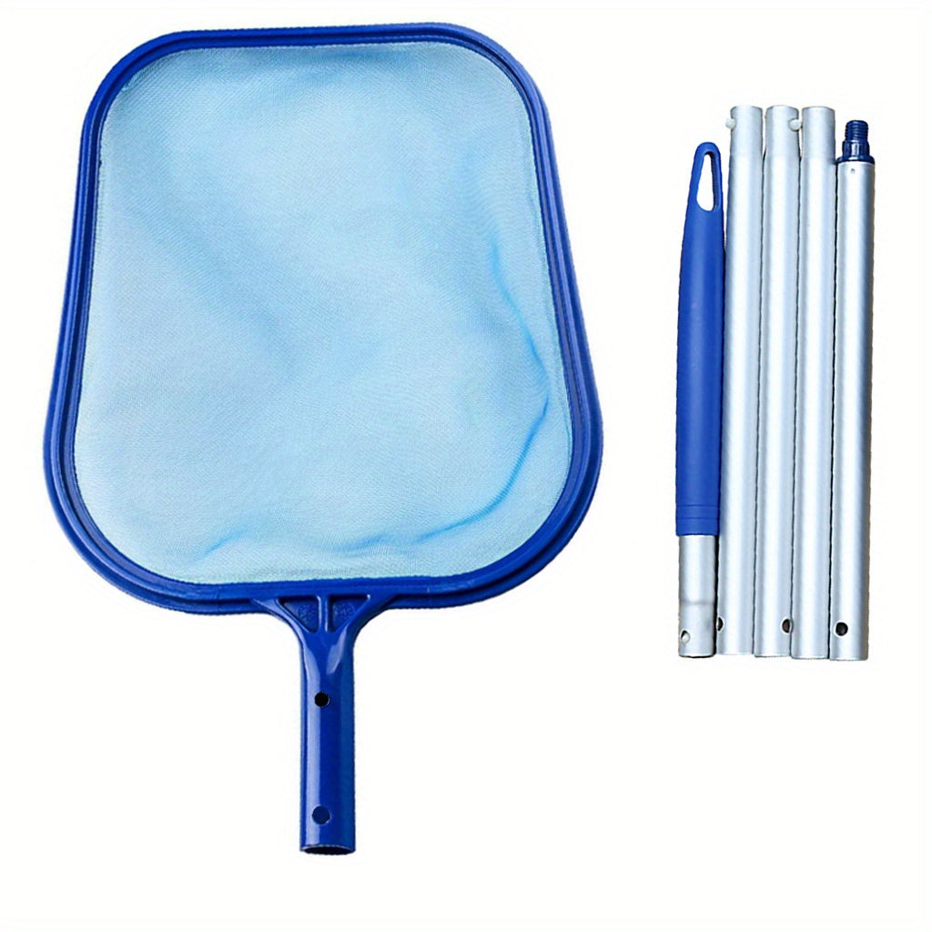Pool Skimmer Net with 5 Sections Detachable Pole Leaf Skimmer Mesh Rake