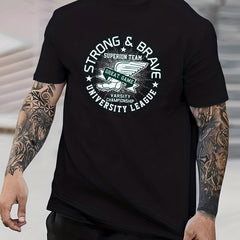 Vintage Shoe With Wings Print Men's Graphic Crew Neck Active T shirt