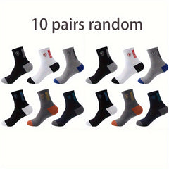 Men's Mid Crew Sport Socks - Comfy Breathable Socks For Basketball