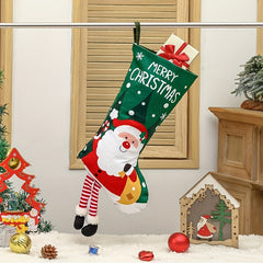 Santa Claus Snowmen Elk And Tree Christmas Socks - Christmas Tree Decorations