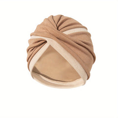 Knotted Pleated Turban Block Head Wrap Women Bandana Elastic Beanie Chemo Cap