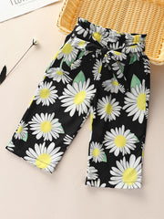 Girls Flower Wide Leg Pants