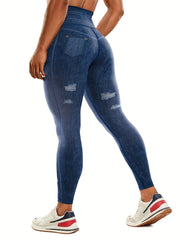 High Waist Yoga Leggings Tummy Control Elastic Comfortable Fitness