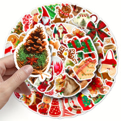 50pcs Christmas Style Party Decoration Stickers Waterproof Stickers