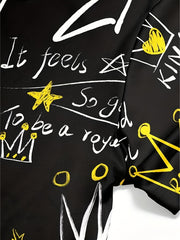 Graffiti Letter & Statue Print Boys Polo Shirt
