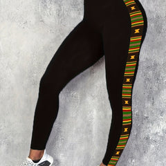 Side Paneled Skinny Leggings High Waist Stretchy Leggings