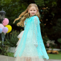 Girls Star Cloak Princess Shawl Cosplay Lace up Cloak