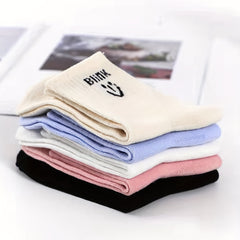 5 Pairs Letter Print Mid Tube Socks Women's Stockings