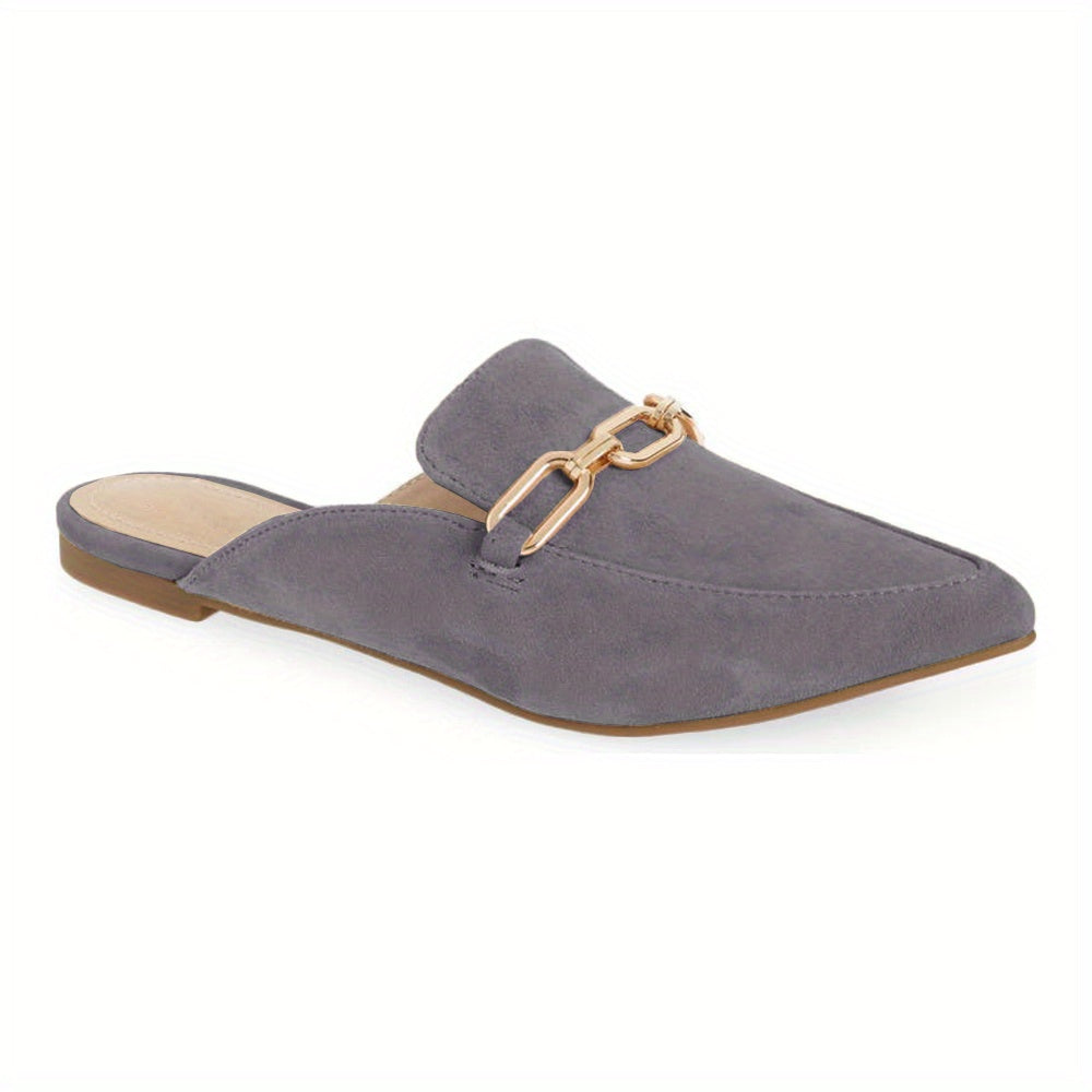Women's Pointed Toe Mules & Comfy Metallic Slip On Slides