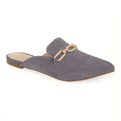 Women's Pointed Toe Mules & Comfy Metallic Slip On Slides
