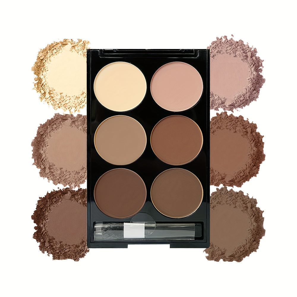 6-Color Contouring Powder Palette with Brush