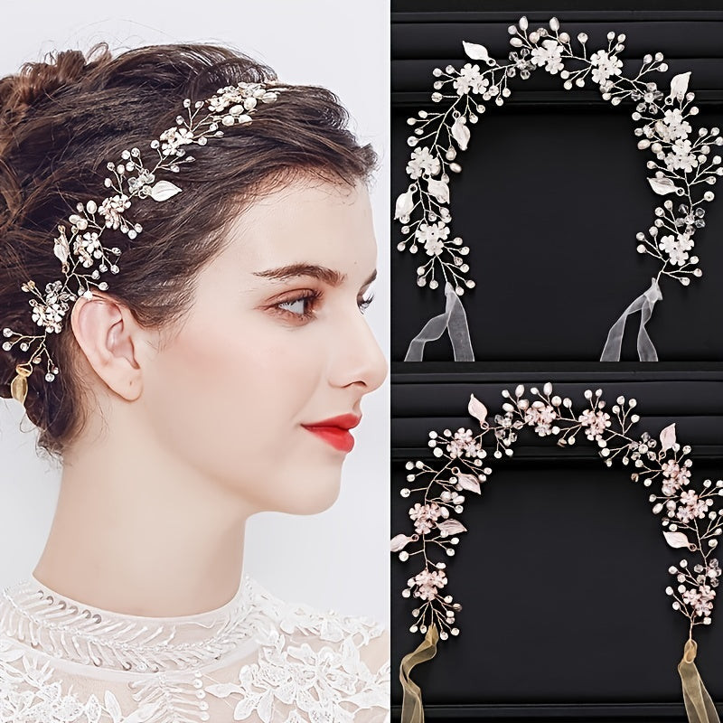 Pearl Rhinestone Headband Wedding Bridal Hair Accessories