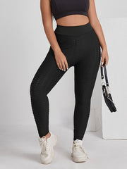 Solid Textured High Rise Leggings