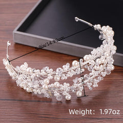 Pearl Crystal Bridal Tiara Headband Hair Accessories