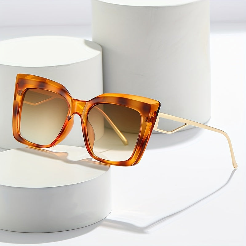 Y2K Cat Eye Sunglasses Gradient Metal Temple Glasses UV400