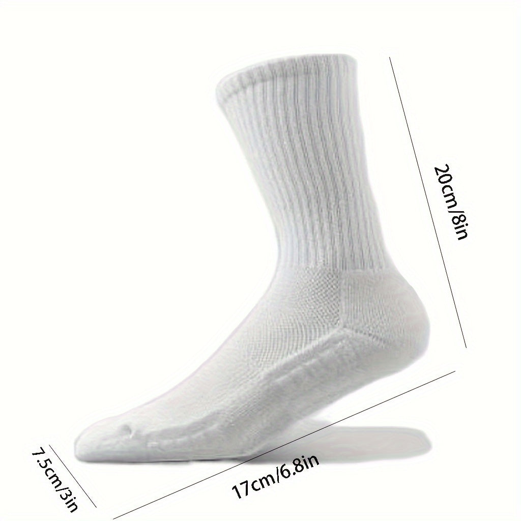 5 Pairs Men's Crew Socks Comfy Casual Unisex Outdoor All Seasons