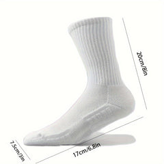 5 Pairs Men's Crew Socks Comfy Casual Unisex Outdoor All Seasons