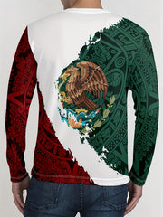 MEXICO Eagle Patttern Men's Long Sleeve Novelty T shirt