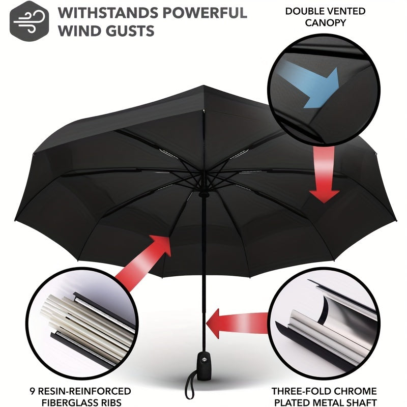 Portable Mini Umbrella 10 Ribs Double layer Windproof Sun Protection Umbrella