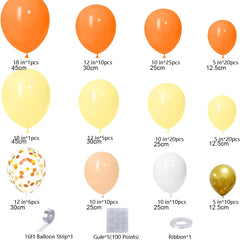 138pcs Orange Yellow Balloon Garland Arch Kit For Fruit Birthday