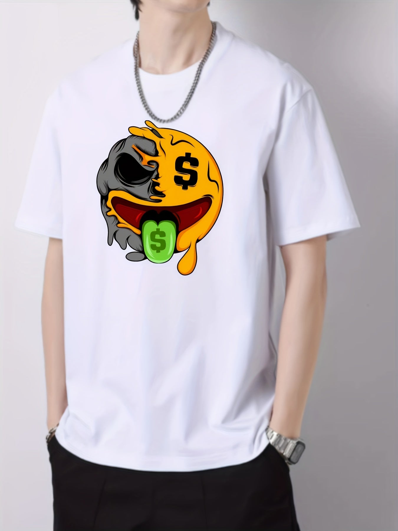 Funny Print Men's Graphic Cotton Crew Neck T shirt