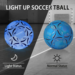 Glow Soccer Ball Size 5 Reflective For Indoor And Outdoor Training