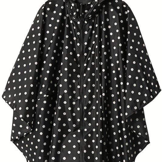 Polka Dot Lightweight Rain Poncho Jacket PU Raincoat