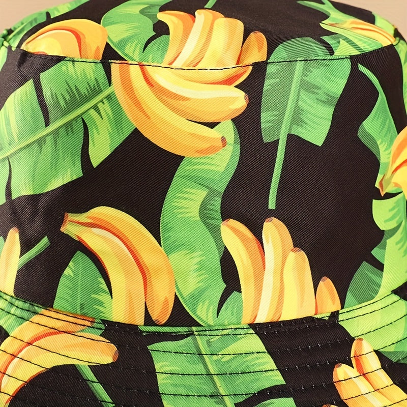 Fruit Graffiti Print Bucket Hat Sunshade Beach Vacation Basin Hat