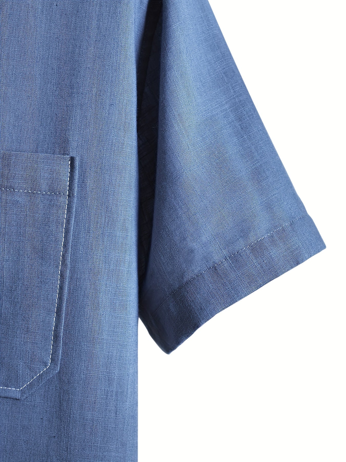 Men's Short Sleeve Shirt with Chest Pocket for Summer
