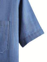 Men's Short Sleeve Shirt with Chest Pocket for Summer