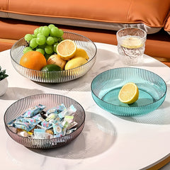 Round Transparent Snack Dried Fruit Plate Fruit Bowl