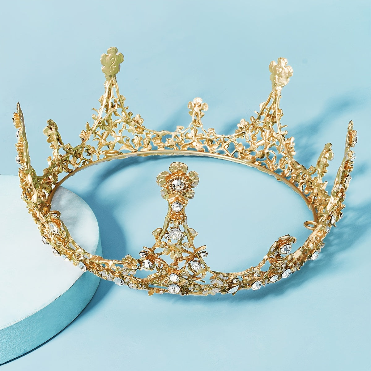 Baroque Alloy Flower Bridal Crown Hairband Headband Princess Tiara Wedding