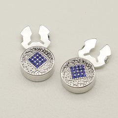 2pcs Rhinestone Button Covers Men Women Fashion Accessory Hidden Buttons